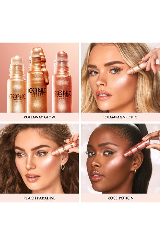 Shop Iconic London Rollaway Glow Liquid Highlighter Stick In Rose Potion