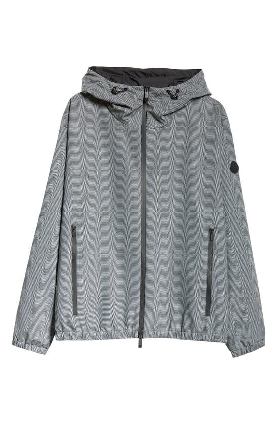 Shop Moncler Sautron Hooded Reflective Mesh Jacket In Grey