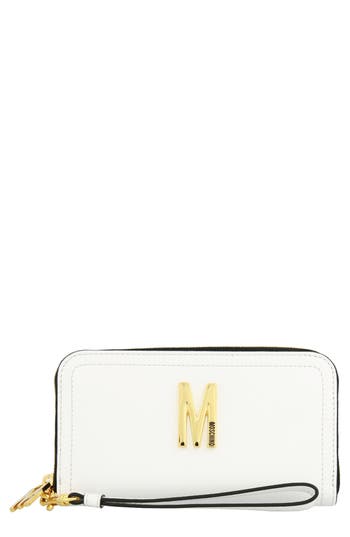 Moschino Logo Continental Wallet In White