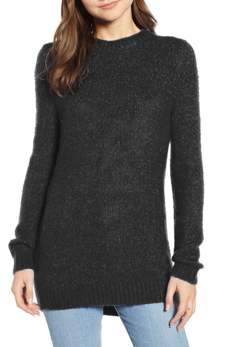 TREASURE & BOND Crewneck Sweater, Main, color, BLACK
