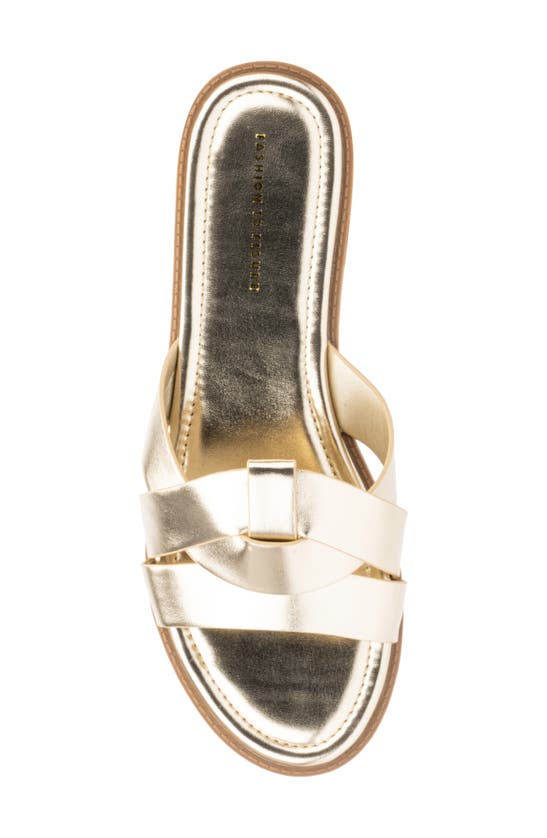 Fashion To Figure Tiana Slide Sandal In Gold