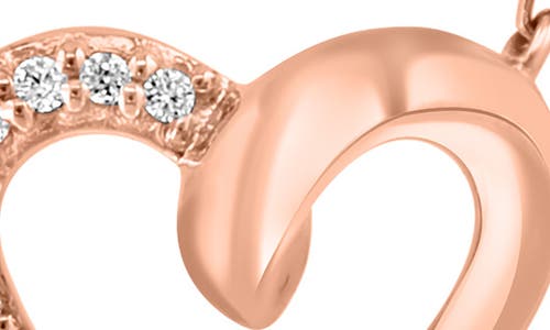 Effy 14k Rose Gold Diamond Open Heart Pendant Necklace In Rose Gold