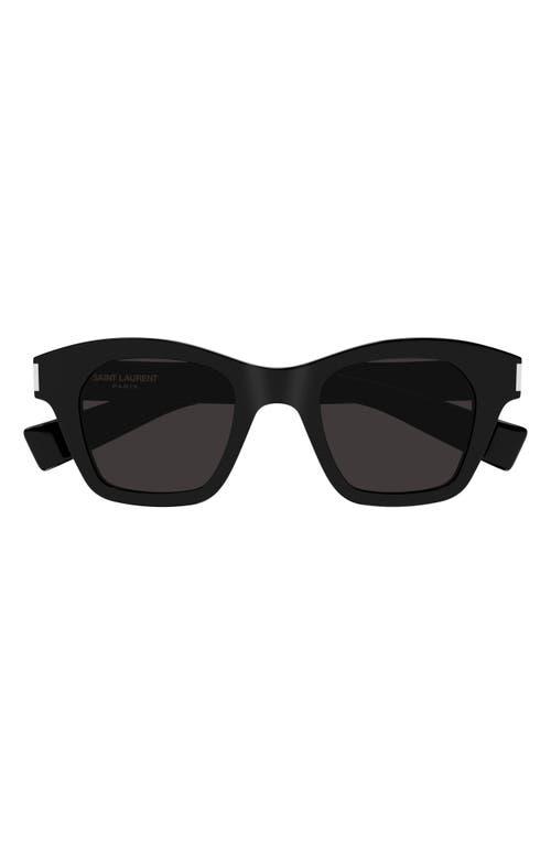 Saint Laurent 47mm Small Rectangular Sunglasses in Black at Nordstrom