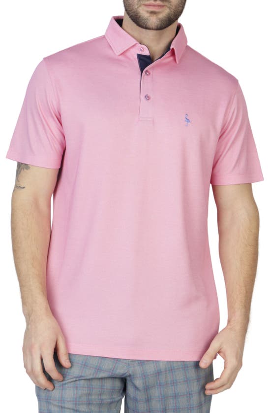 Tailorbyrd Modal Polo Shirt With Contrast Trim In Lt. Pink