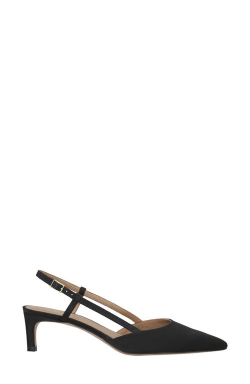 Hugo Boss Slingback Pumps In Soft Satin With Pointed Toe In Black