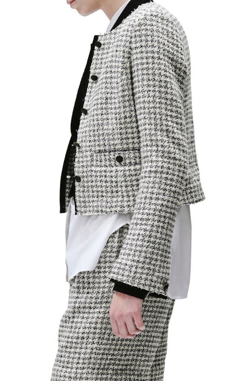 Rag & Bone Carmen Check Cotton Blend Tweed Jacket In Blackwhite