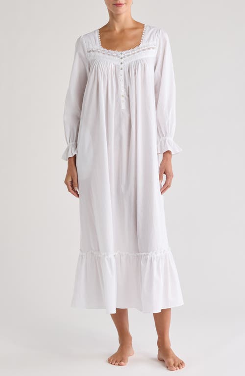 Shop Eileen West Long Sleeve Cotton Ballet Nightgown In White