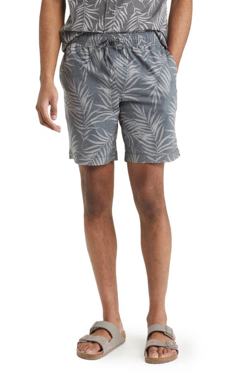 Rails Kian Print Swim Trunks Palm Shadow Washed Black at Nordstrom,