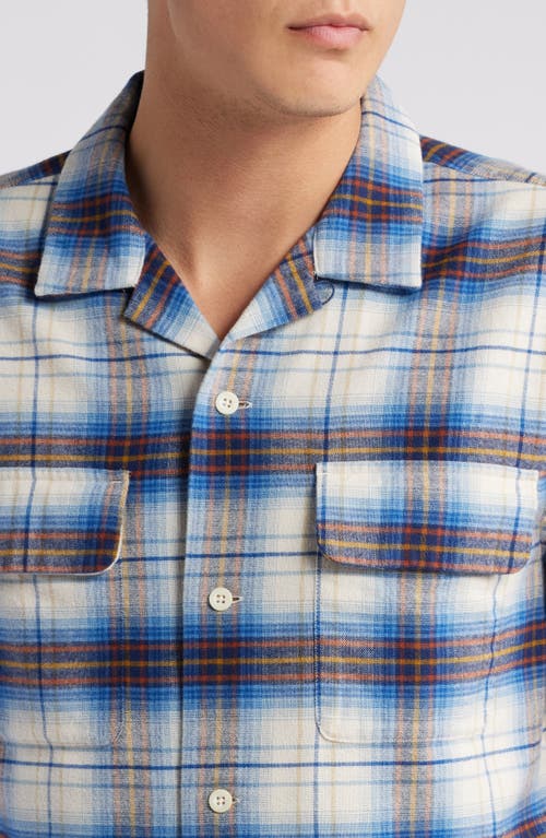 Shop Pendleton Baja Board Plaid Camp Shirt In Blue/navy Multi Plaid