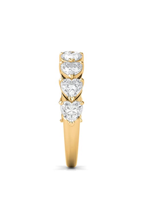 Hautecarat Heart Cut Lab Created Diamond Half Eternity Ring In Yellow Gold