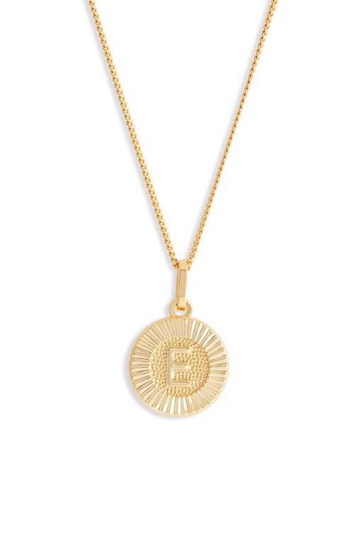 Bracha Initial Medallion Pendant Necklace in Gold - E