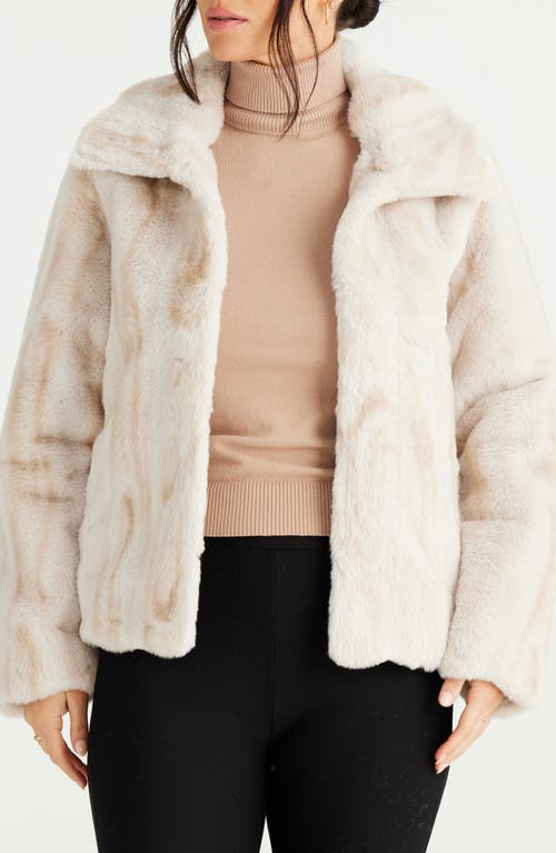 Shop Brave + True Brave+true Steinway Faux Fur Jacket In Linear Vanilla