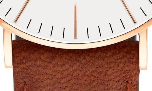 Daniel Wellington Classic Durham Leather Strap Watch, 36mm In Brown/eggshell/rose Gold