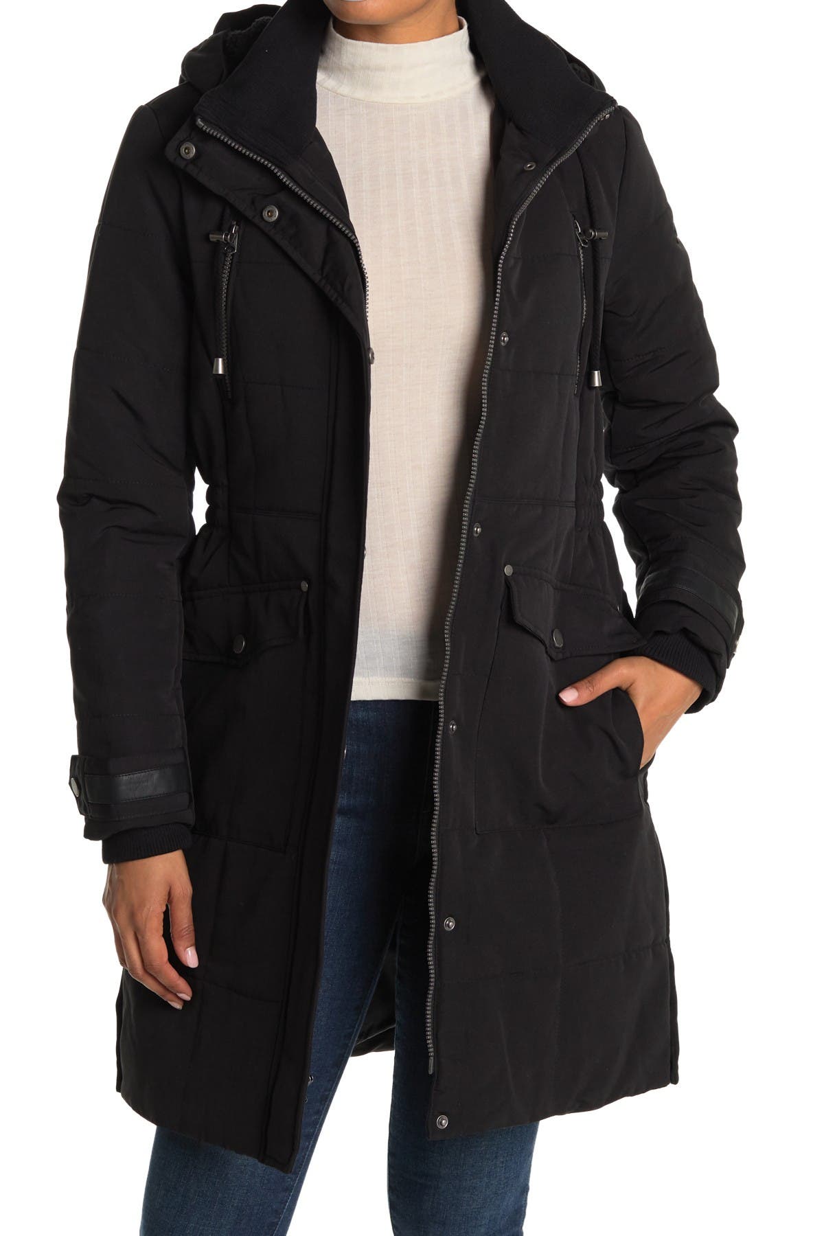Lucky Brand | Missy Long Hooded Quilted Jacket | Nordstrom Rack