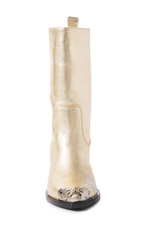 Shop Free People Faster Horses Filigree Western Boot In Champagne Metallic