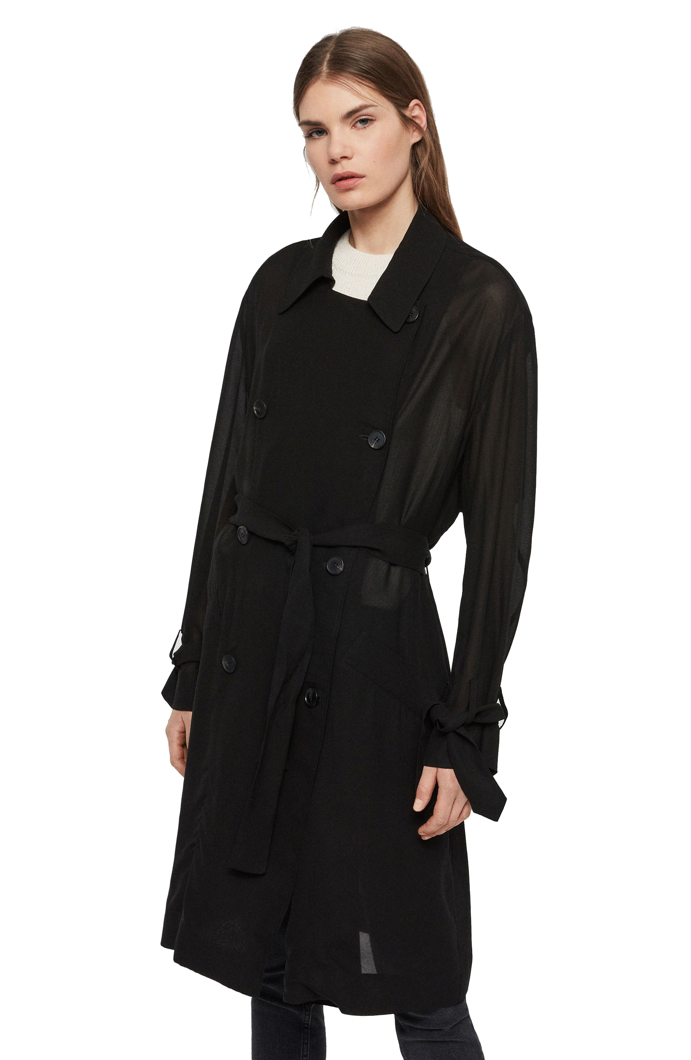 ALLSAINTS Bria Double Breasted Trench Coat Nordstrom Rack
