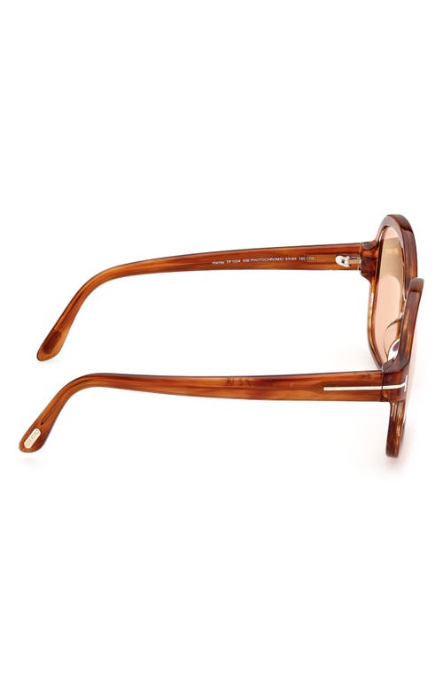 Shop Tom Ford Hanley 57mm Photochromic Butterfly Sunglasses In Shiny Amber/brown Chromic