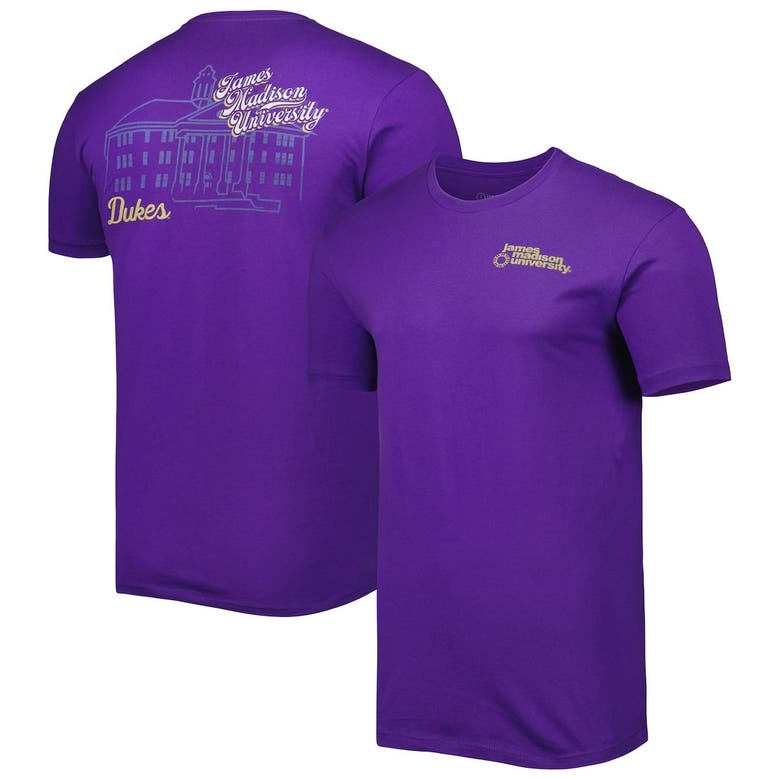 Image One Purple James Madison Dukes Mascot Scenery Premium T-shirt