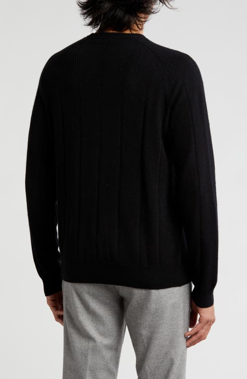 Bruno Magli Amicale Wide Rib Cashmere Sweater In Black