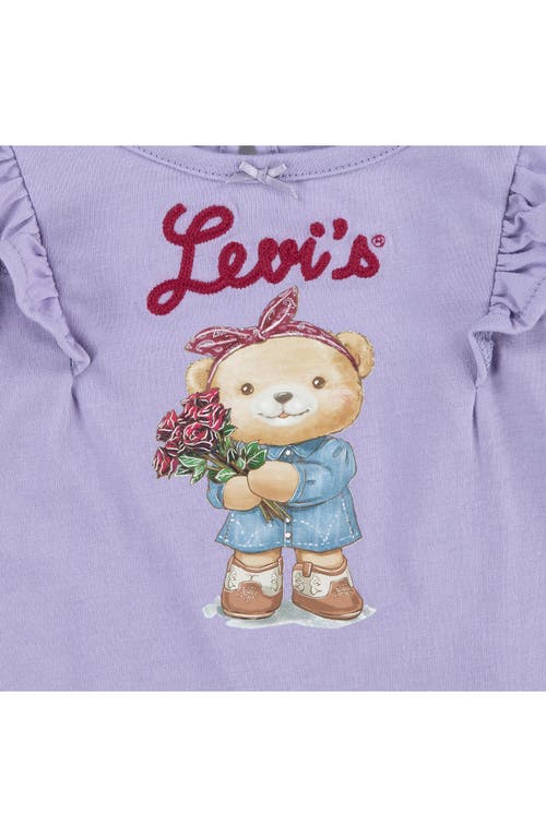 Levi's® Bear Graphic T-shirt & Flare Leg Jeans Set In Heirloom Lilac