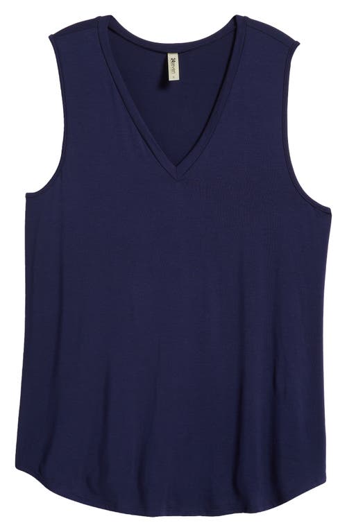 Shop 24seven Comfort Apparel V-neck Jersey Tank In Navy