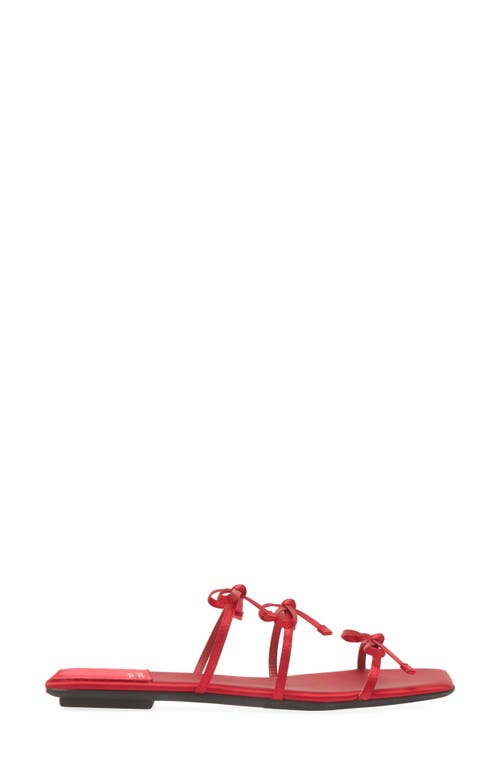 Shop Jeffrey Campbell Bowz Slide Sandal In Red Satin