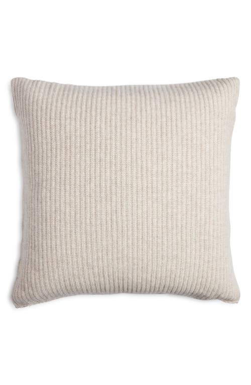 Nordstrom Rib Wool & Cashmere Accent Pillow In Beige Birch Heather