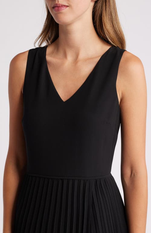 Shop Sam Edelman Plissé Faux Wrap Midi Dress In Black