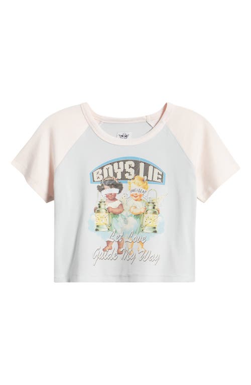 Shop Boys Lie Let Love Guide My Way Embellished Crop Baby Tee In Blue