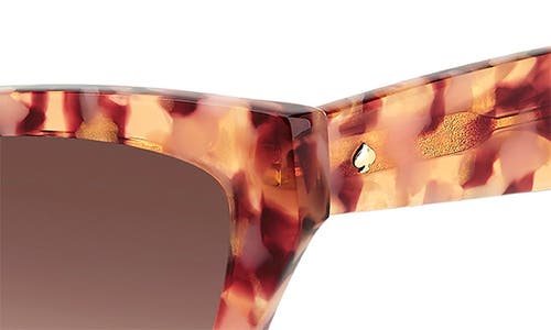 Kate Spade Fay Acetate Cat-eye Sunglasses In Pink Havana/brown Gradient