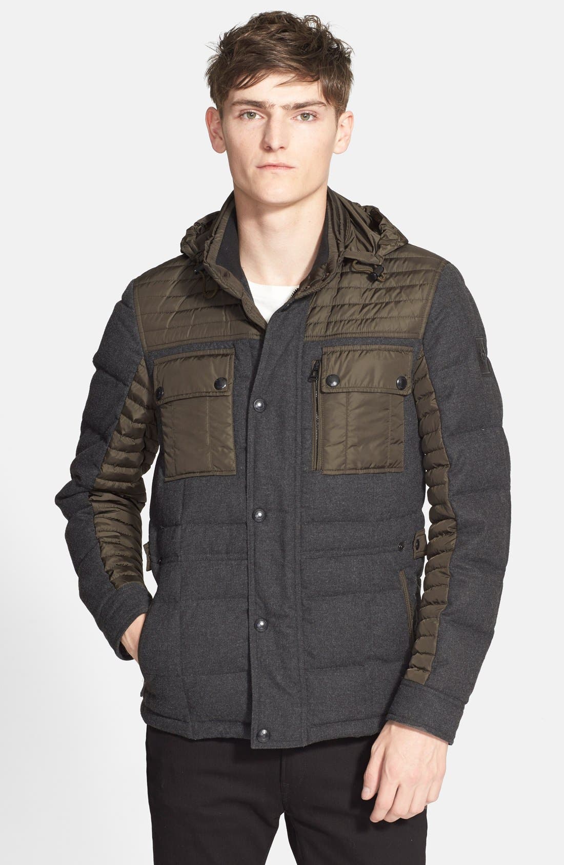 Belstaff 'Hawkley' Mixed Media Down Jacket Nordstrom