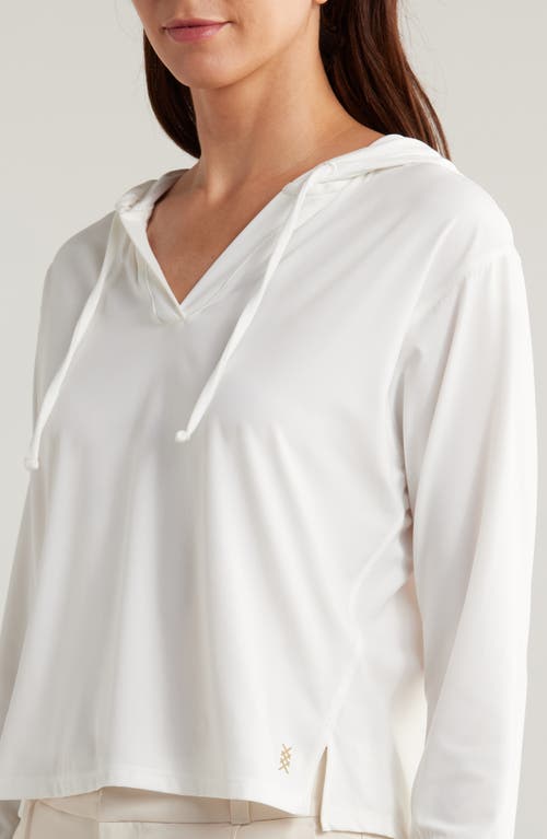 Shop Rhone Serene Stretch Nylon Hoodie In Snow White