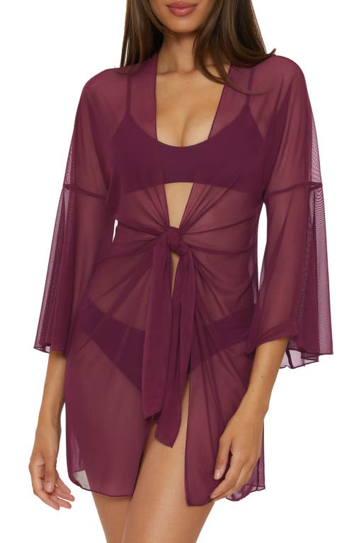 Becca Muse Mesh Cover-up Jacket In Aubergine