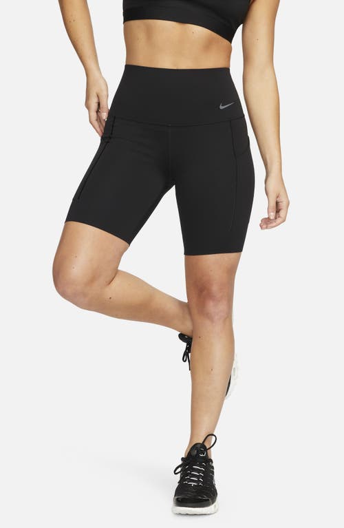 Nike Dri-fit High Waist Bike Shorts In Black/black