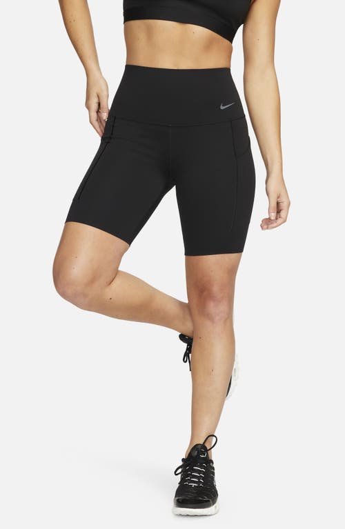 Shop Nike Dri-fit High Waist Bike Shorts In Black/black