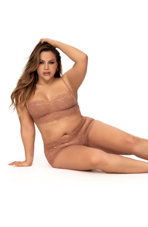 Mapalé Mapale Lace Bralette & Boyshorts Set In Taupe