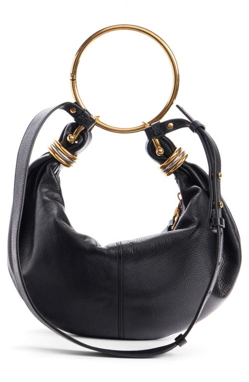 Chloé Bracelet Leather Hobo-bag In Black 001