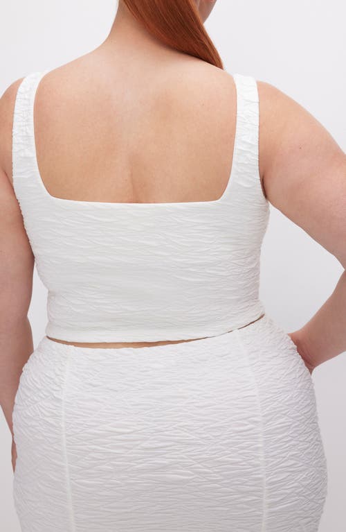 Good American Women's Wide Scrunchie Crop Top In Cloud White001
