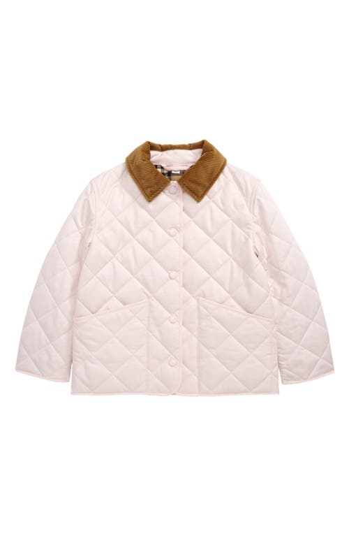burberry Kids' Daley Quilted Jacket in Alabaster Pink