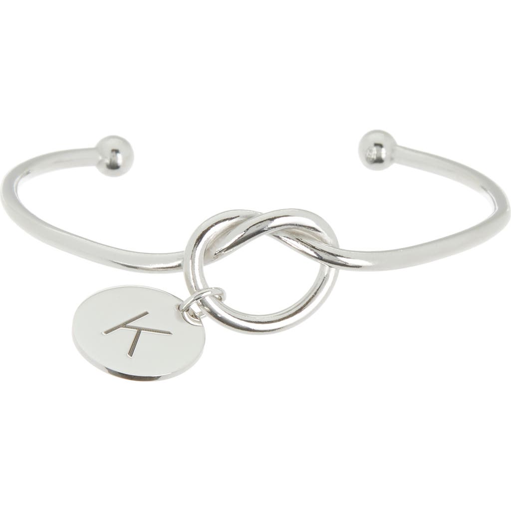 Meshmerise Love Knot Initial Bracelet In White-k