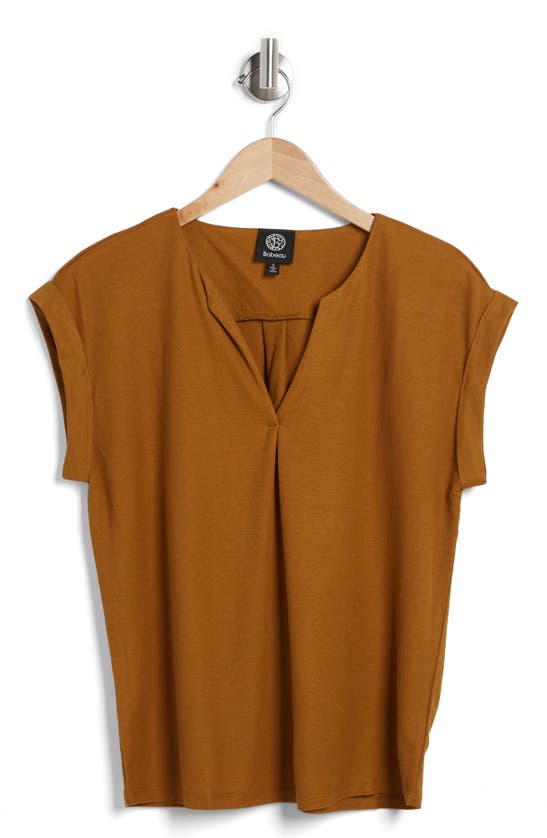 Bobeau Dolman Sleeve Piqué T-shirt In Brown