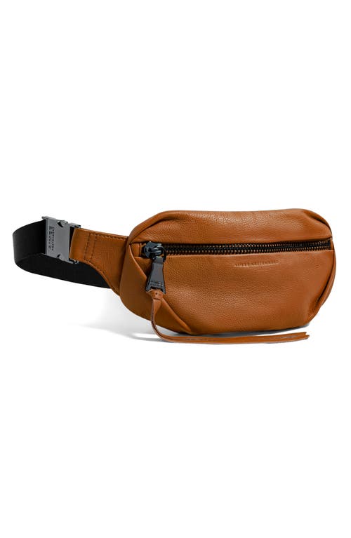 Shop Aimee Kestenberg Milan Leather Belt Bag In Chestnut W/gunmetal