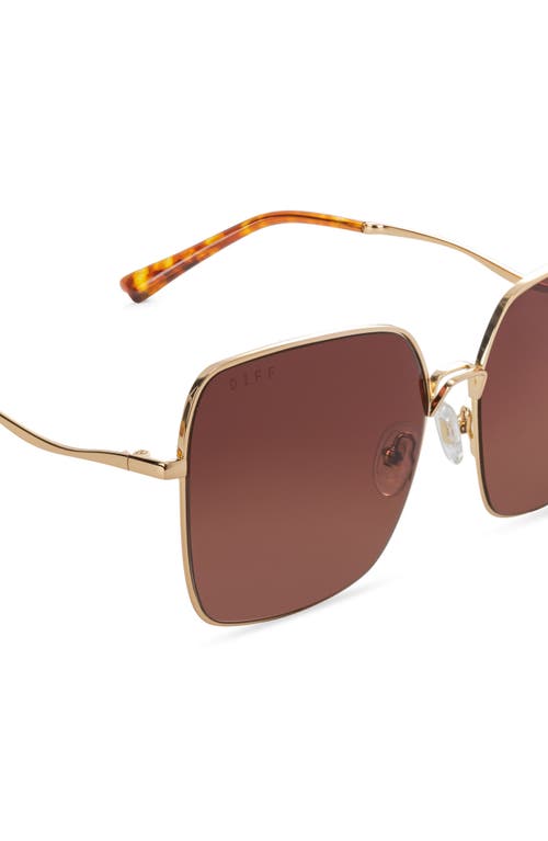 Shop Diff Clara 59mm Gradient Square Sunglasses In Gold/brown