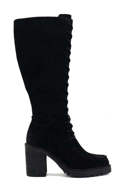Zigi Artisan Adeline Knee High Boot In Black Suede