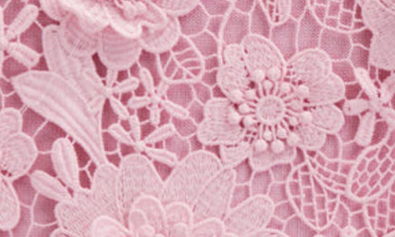Shop Oscar De La Renta Floral Guipure Lace Panel Sleeveless Silk Blend Sweater In Soft Pink