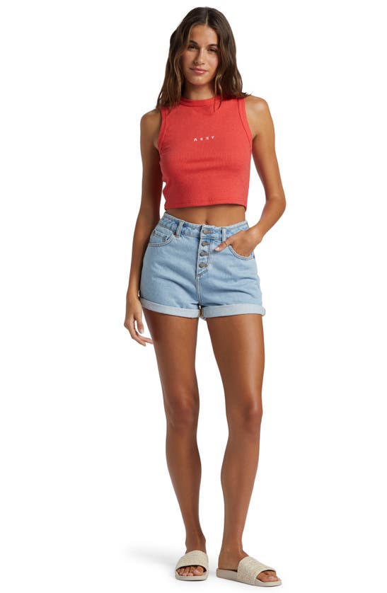 Shop Roxy Roxify Sleeveless Rib Crop Top In Hibiscus