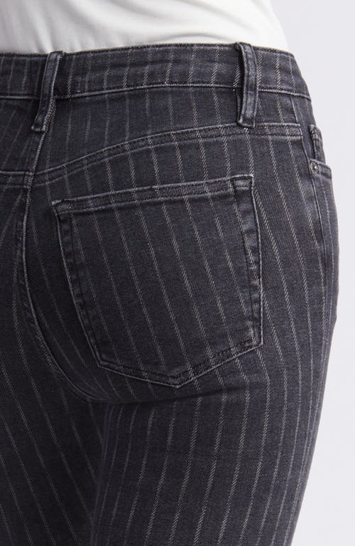 Shop Frame Le Crop Mini Bootcut Jeans In Charcoal Pinstripe