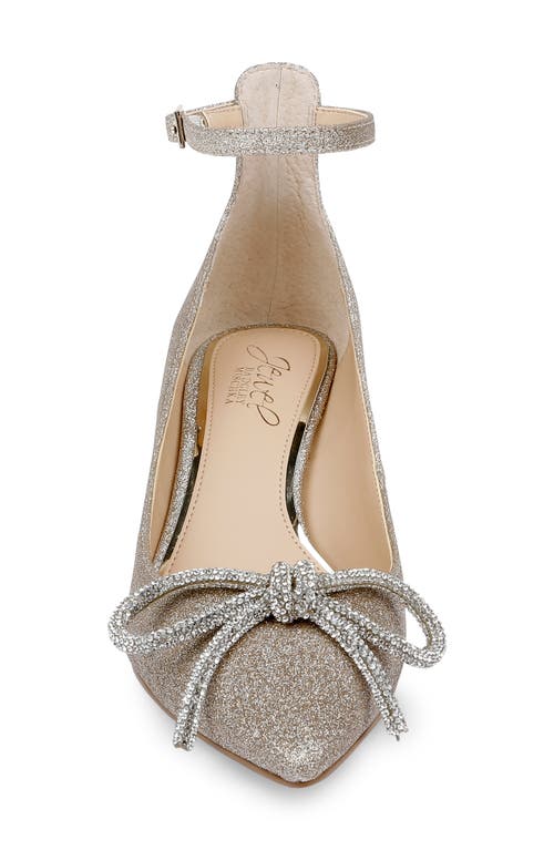 Jewel Badgley Mischka Geranium Pointed Toe Kitten Heel Pump In Light Gold