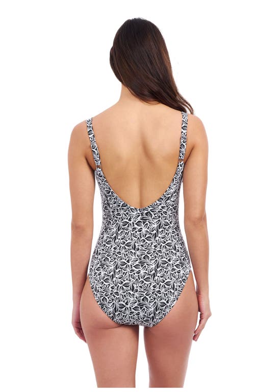 Profile By Gottex Plumeria Underwire Square Neck One Piece In Blue