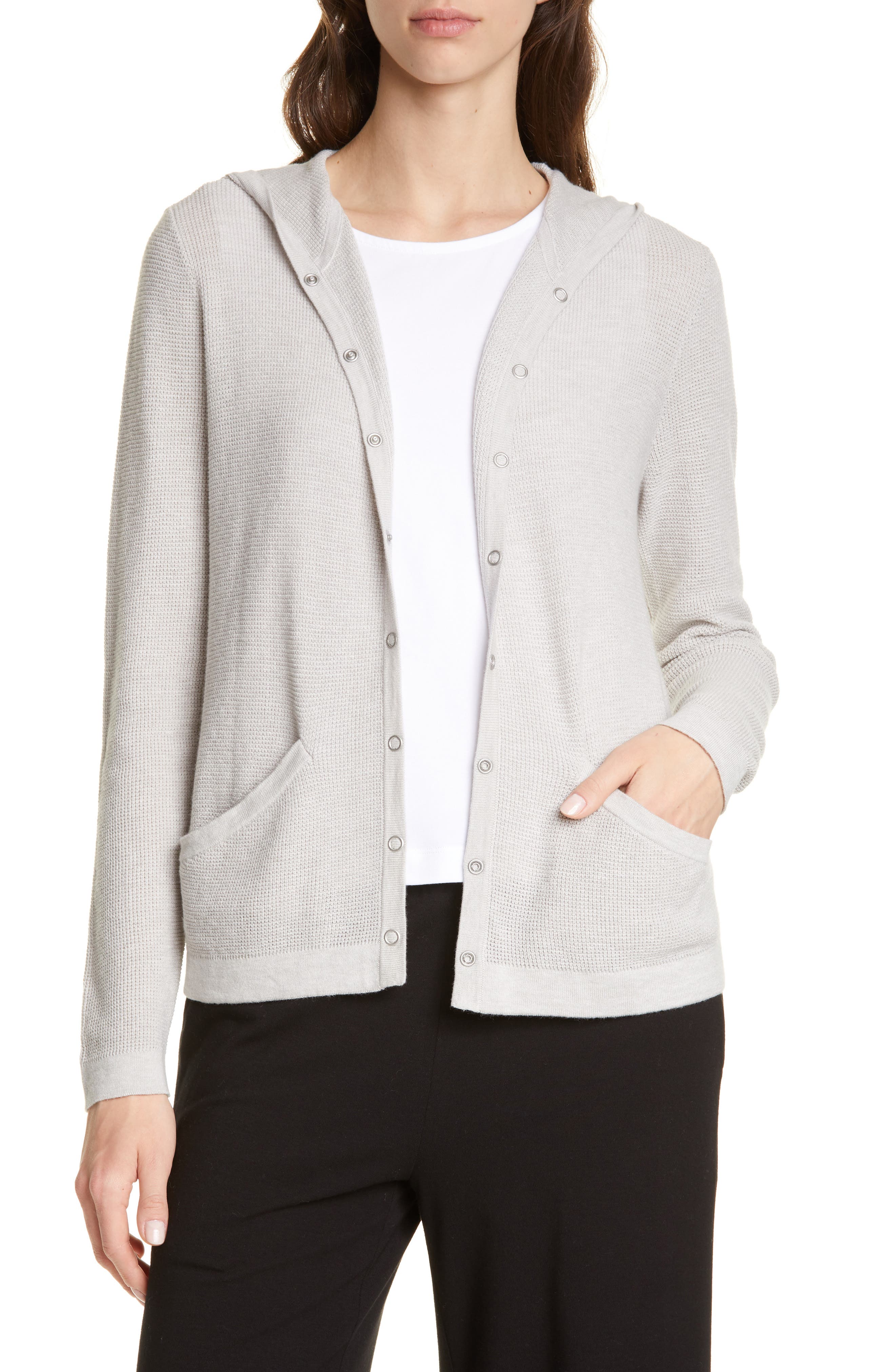 eileen fisher hooded cardigan